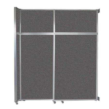 Versare Operable Wall Sliding Room Divider 6'10" x 8'5-1/4" Charcoal Gray Fabric 1072207